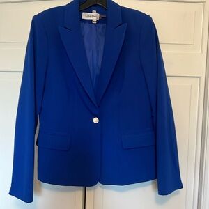 Blue blazer.